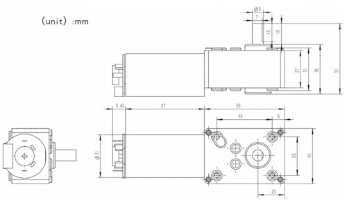 Moteur couple élevé 5840-31zy DC 24V 16 tr/min avec support et encodeur d'engrenage