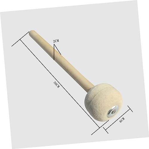Baquetas para batería con punta de fieltro y mango de madera de arce, color beige miniatura 2