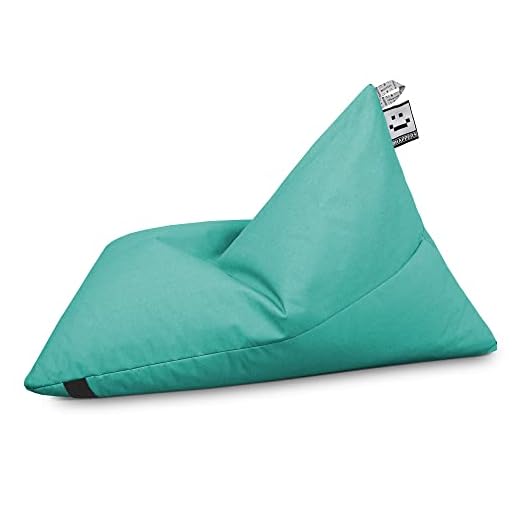 HAPPERS To-Go Puff para Exterior Turquesa. con Bolsillo y Asa para llevarlo Donde Quieras