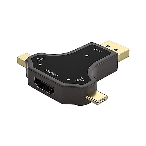 suckoo Replacement Displayport Mini DP TYPEC to HDMI Converter 3 in 1 4K30HZ Compatible Mac Laptop Host Graphics Card USBC DP External HDMI Monitor TV Projector Adapter Cable 1080P