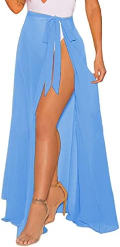 LIENRIDY Women's Swimsuit Cover Up Summer Beach Wrap Skirt Swimwear Bikini Cover-ups Long Lake Blue 2XL-3XL