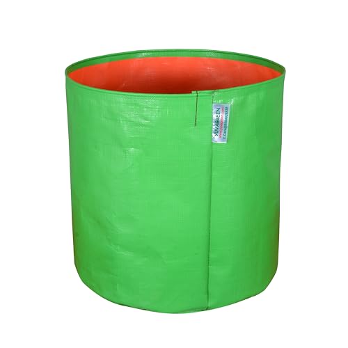 YUVAGREEN Premium Grow Bags for Terrace Gardening Vegetables & Flowers| Round Shaped Green Colour Grow Bag | Suitable for Terrace Gardening| Kitchen Gardening & Balcony (12