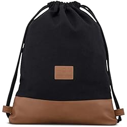Johnny Urban Mochila Gimnasio Mujer y Hombre - Luke - Bolsa de Lona con Bolsillo - Mochilas de Algodón con Cordóne para Deporte, Tiempo Libre y Playa - Hidrófugo 4 Johnny Urban Mochila Gimnasio Mujer y Hombre Negra Marrón - Luke - Bolsa de Lona con Bolsillo - Mochilas de Algodón con Cordóne para Deporte, Tiempo Libre y Playa - Hidrófugo