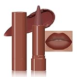 evpct Reddish Brown Gradient Matte Lipstick Lip Liner Crayon Combo Pencil Set for Women Long Lasting Waterproof, Brown Red Matte Cream Lip Liner and Lipstick Combo Makeup Flawless Gradual Ombre Effect