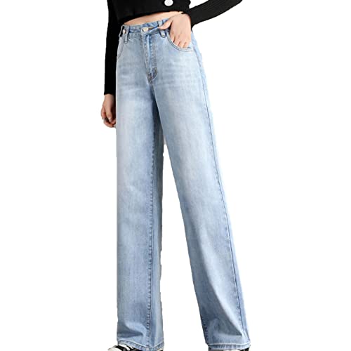 Jean droit vintage en denim délavé idéal pour le week-end décontracté