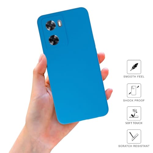 Image of SPRIG Compatible with Oppo A57s Phone Liquid Silicone Cover Premium Back Cover Drop Tested Shock Proof Mobile Case for Men, Women, Boys and Girls with Camera Protection (Navy Blue)