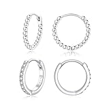 💎💖【Klein Creolen Ohrringe Set】: Beim Kauf dieses 925 Creolen ohrringe Sets erhalten Sie 1 Paar Zirkonia Kreolen Ohrringe + 1 Paar kugeln Ohrringe. Der minimalistische und elegante Stil dieser Silber Ohrringe Kreolen macht sie zu einer zeitlosen Ergänzung für jede Schmuckkollektion. Wenn Sie Ohrringe lieben, können Sie mit diesen Klein Creolen Ohrringe Set nichts falsch machen. Tragen Sie ihn, um Ihren persönlichen Stil bei jeder Gelegenheit selbstbewusst zu zeigen.