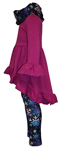 Image of Unique Baby Girls Kids Toddler 3pc Outfit Set Long Sleeve Cotton Blend Tunic Top Leggings and Scarf