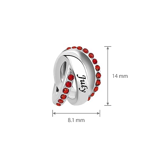 Image of LSxAB Birthstones Charms fits Pandora Bracelet for Women Happy Birthday to January-December Charm for Bracelet Necklace Pendant for Women Jewelry