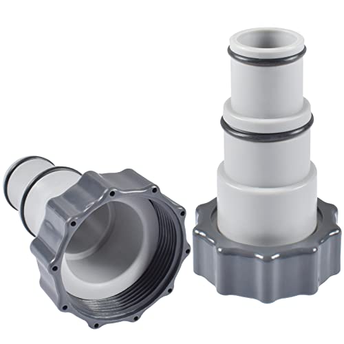 Adaptateur de Tuyau de Piscine A,2 Pièces Intex Piscine Adaptateur A,Adaptateur de Tuyau de Rechange avec Filetage Intérieur- 32/38 mm