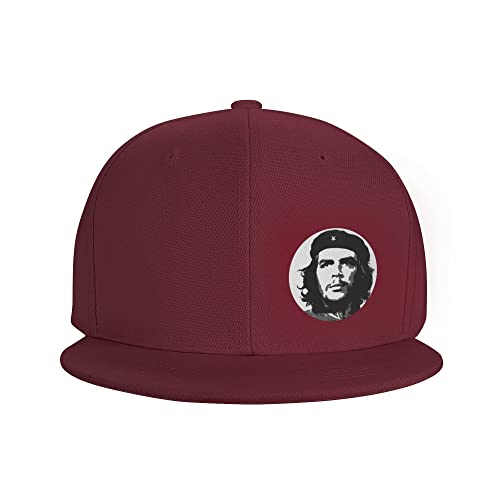 Flat Brim Cap Snapback Hat for Men - Che Guevara Prints Adjustable Baseball Cap4