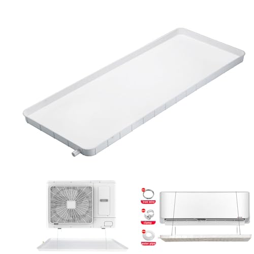 Vaschetta di Raccolta Della Condensa, Vassoio Raccogligocce in Plastica, Climatizzatore universale 1-5 P, Kit di Scarico Condizionatore D'aria Universale per Finestre (91.5X45X3cm)