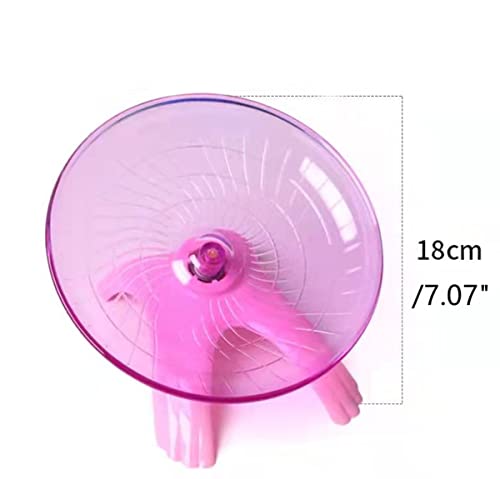 Hamster Flying Saucer Silent Running Exercise Wheel For Hamsters, Gerbils, Mice,Hedgehog And Other Small Pets Silent Running Wheel Hamster Wheel (Dark Pink) #TOP1