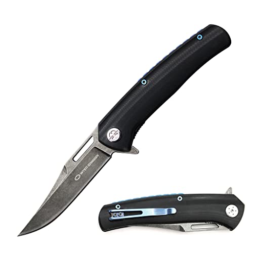 WITH ARMOUR WA-078BK- Dro - 4,33 Zoll Taschenmesser mit G10-Griff und D2-Klinge