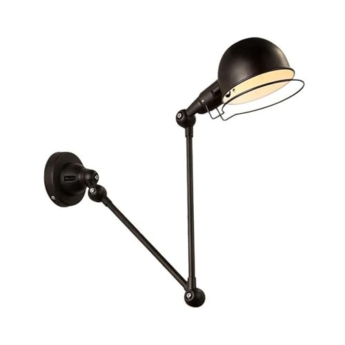 Applique murale vintage ZR98US orientable en fer noir pour eclairer un salon retro