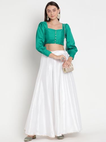 Image of studio rasa Chroma Button Down Shirt Style Blouse Crop Top for Women Girls Casual Party