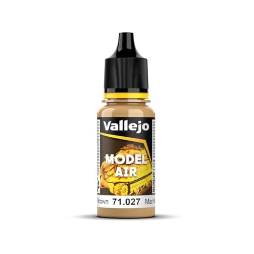Vallejo Model Air Pintura Acrílica a Base de Agua en Color Marrón Claro de Acabado Mate para Aerógrafo. Pintura en Botella de 18 Ml con Cuentagotas para Modelismo y Maquetas