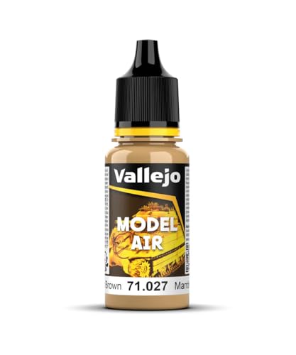 Vallejo Model Air Acrylfarbe in Hellbraun, matt, für Airbrush. 18 ml Flasche mit Pipette, ideal für Modellbau und Miniaturen. Perfekte Anwendung für feine Details und gleichmäßige Farbschichten.