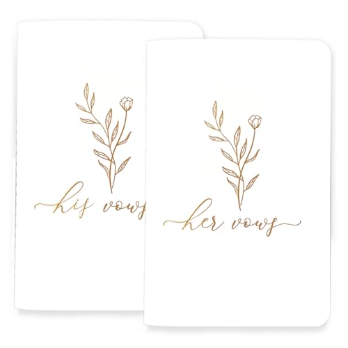 Set di 2 libri per promesse Kanluara Eleganti per Lui e per Lei, 48 pagine, quaderno per promesse nuziali con molte pagine per scrivere le promesse, libri per promesse nuziali con rilegatura floreale