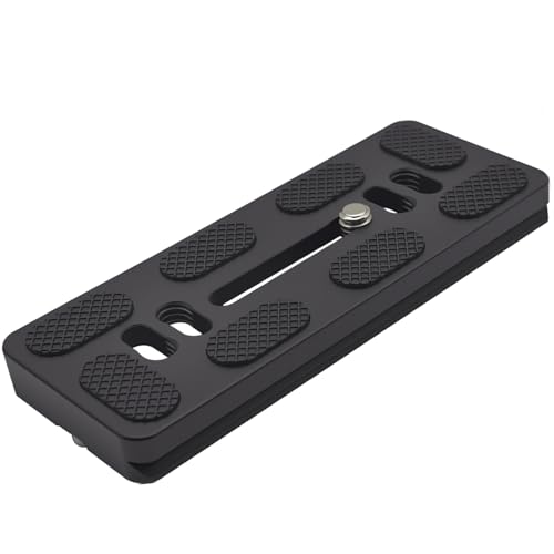PU-100 100mm Quick Release Plate, Universal Camera QR Plate with D-Ring Screw for DSLR Camera Tripod Ballhead, Quick Shoe Plates Compatible with Arca Swiss Standard Clamp