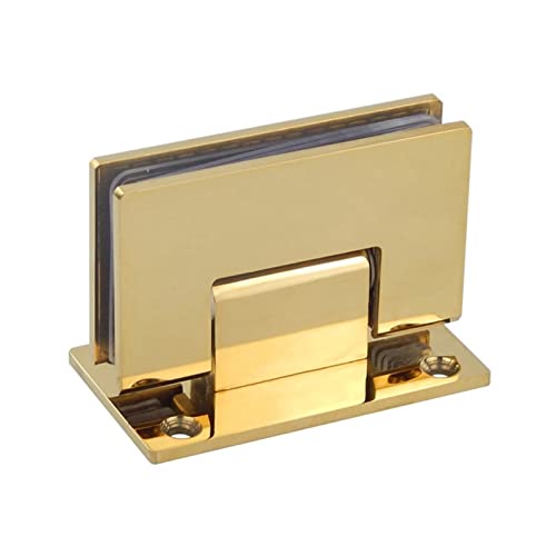 BULINO Cerniera for Porta in Vetro Pesante, Cerniera Dorata, Cerniera in Acciaio Inossidabile 304 a Parete for Porta in Vetro del Bagno, Cerniera for Porta Doccia (Apertura a 90 Gradi)