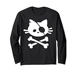 maglietta con teschio e ossa incrociate con bandiera pirata jolly roger maglia a manica