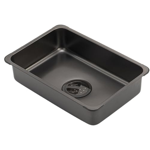 Fregadero de camping, fregadero de campo - Fregadero portátil de acero inoxidable para camping - Lavar, bañera multiusos con tapón de drenaje para camping, picnic, viaje, barbacoa, es