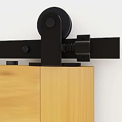 CCJH 5FT/1.5M Herraje para Puerta Corredera Kit de Accesorios para Puertas Correderas riel puerta corredera granero