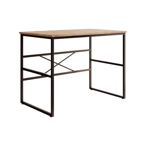 MB Muebles Bonitos, Escritorio Industrial Factory M1 para Ordenador o Estudio, Estructura Metálica, Color Pino Atlántico y Negro, Ancho 100 cm