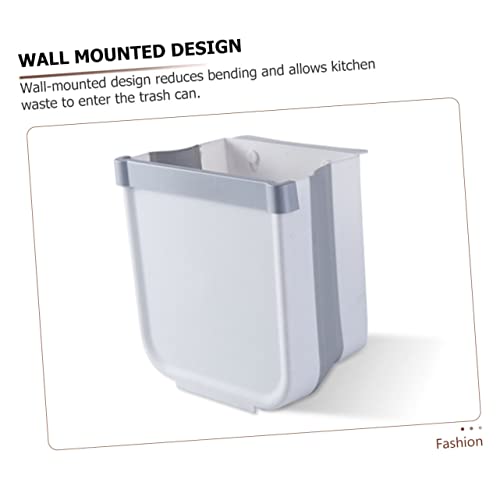 Caneca de basura rectangular blanca grande plegable miniatura 3
