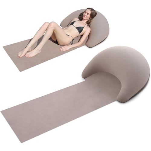 Materassino Da Spiaggia Con Cuscino Gonfiabile - Materassino Da Campeggio Portatile, Pieghevole Sdraio In PVC Floccato Antisabbia Per Prendere Il Sole, Abbronzarsi, Campeggio, Escursioni, Picnic