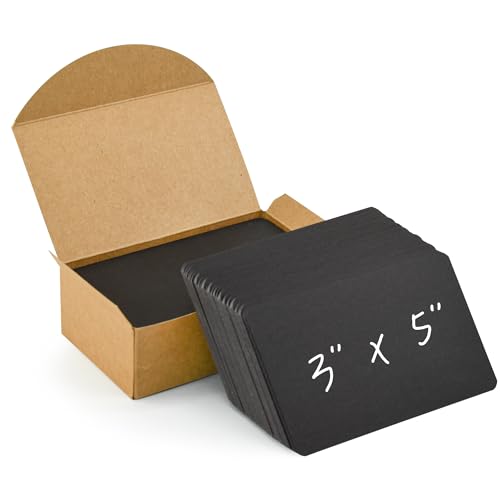 VANRA 300PCS Blank Index Cards 3x5 inches Note Cards Thick 110lb Cardstock Flash Cards, Unruled Study Cards for School Learning, Office (Black, 300/Pack) by VANRA - Used condition - US$14.55