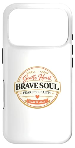 Gentle Heart Brave Psalms 46 �����C���X�s���[�V�������p �X�}�z�P�[�X iPhone 17 Pro �p