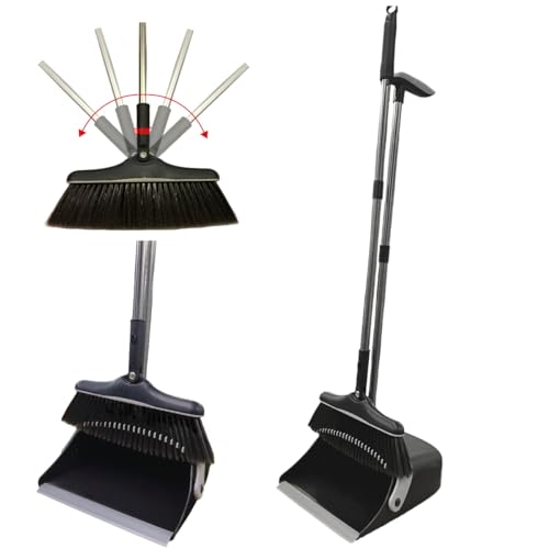 SWISSPACK NEW! Tall Dustpan and Brush No More Bending To Sweep