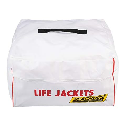 Seachoice Heavy-Duty 6-Capacity Life Jacket, Nylon Storage Bag w/Carrying Handles,White Cover