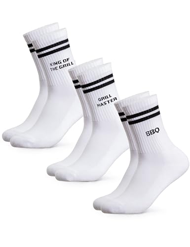 Occulto Herren Fun Statement Tennis Socken 3er Pack (Modell: William) Grill 43-46