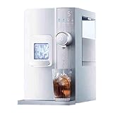 Eiswürfelmaschine Edelstahl Water Dispenser Eiswürfelbereiter 8.6kg/Tag Selbstreinigend Wasserspender mit 3L Wassertank für Zuhause Büro Küche(White)