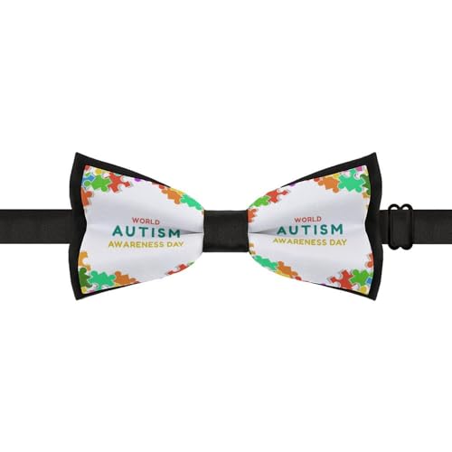 GoasNei Autistic Autism Awareness Day Month 2023 Bow Tie for Men Adjustable Necktie Funny Tie Neck Ties for Weddings Party