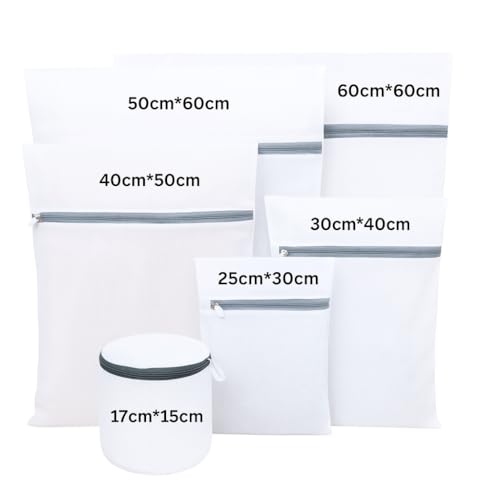 MADAME GONGO Set di 6 sacchi per bucato per lavatrice e asciugatrice, ideali per maglioni, camicie, reggiseni, camicie, calze, biancheria intima, calze, biancheria intima, calze, biancheria intima