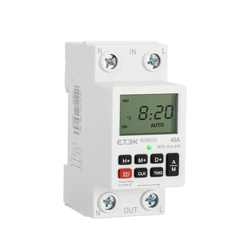 QAXIOQCS 220V Weekly Days Hour Programmable Intelligent Relay Countdown Timer EKTS316(EKTS316 40A)