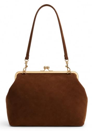 Image of Slouchy Kiss Lock Crossbody Bag Women Hobo Shoulder KissLock Purses Handbag