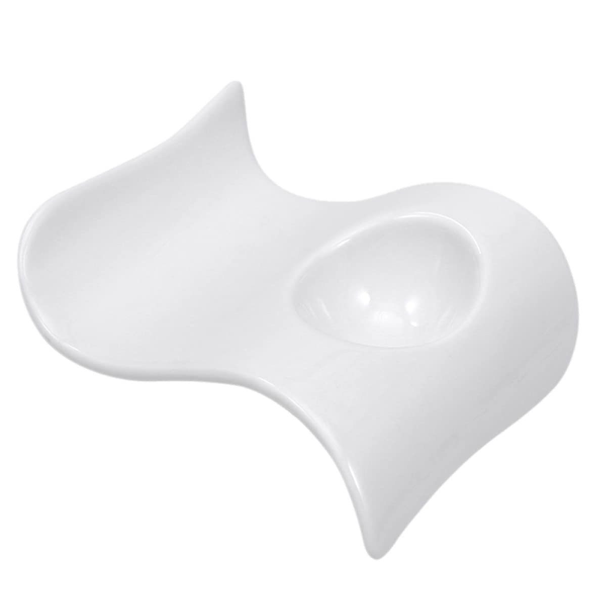 KICHOUSE 1 PC Ceramic Egg Cup Egg Tray Holder Boiled Eggs Stands Appetizer Plates Soft Boiled Egg Cup Lightweight Egg Holder Wave- Shaped Egg Cups Egg Stand Holder Egg Server Ceramics White