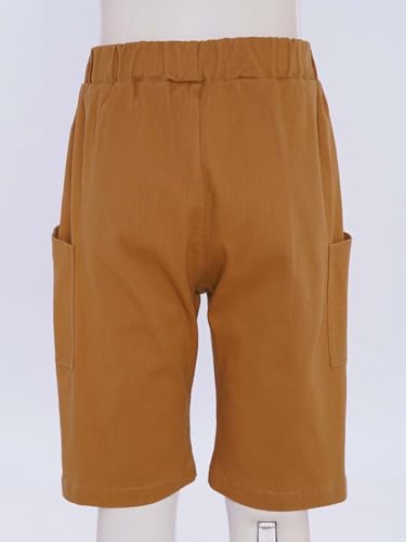 Kids Boys Pull On Hiking Cargo Shorts Elastic Waist Athletic Summer Casual Cotton Shorts with Pockets4