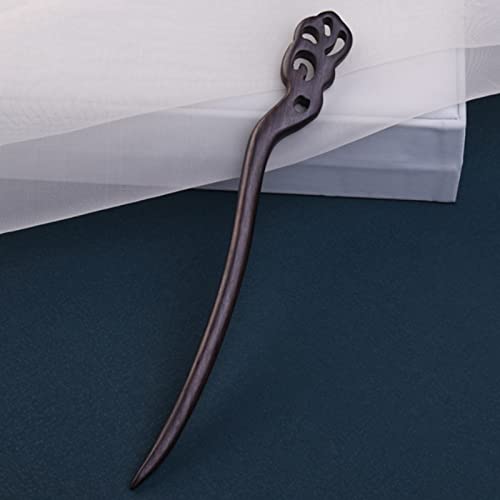 Juliyeh 4 Pieces Retro Hair Sticks, Black Wooden Hair Clips, Suitable for Women with Long Hair (Adults) (Pack of 4) - Image 3