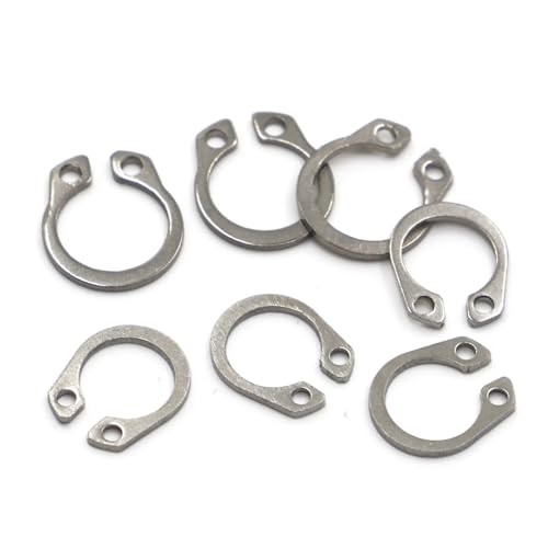 KSeSii Arandela de eje tipo C Acero inoxidable 304 Anillo elástico tipo C Anillo de seguridad externo M3-M30 de retención a presión(M26 10pcs)