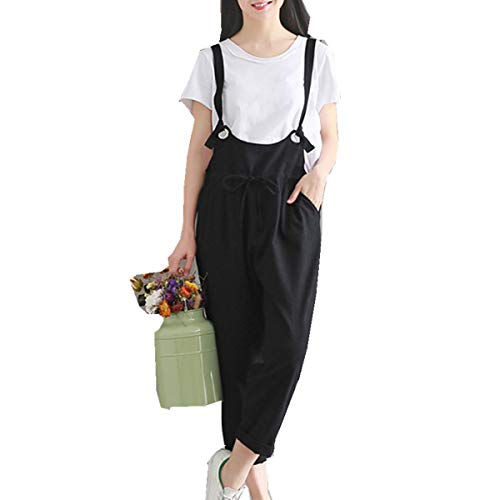 Ba Zha Hei-Pantalones de mujer, Pantalones para Mujer Suelta Mono Correa cinturón Babero Pantalones Pantalones Casuales Pantalones Generales Womens Loose Jumpsuit Strap Belt Bib Pants Trousers Pants