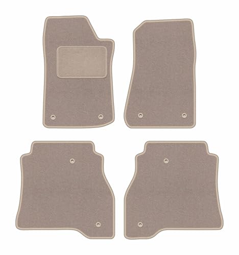 Tapis de voiture pour sol usé Jeep Gladiator velours beige protection 4 pièces