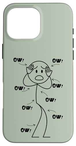 Ow Ow Stick Character Figure Humor Chronic Pain Awareness �X�}�z�P�[�X iPhone 16 Pro Max �p