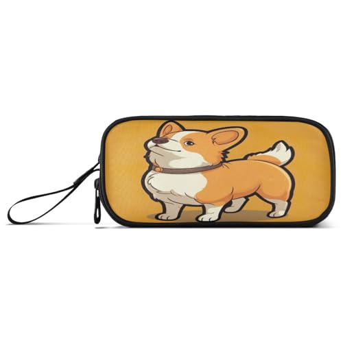 Waassud Bonito estuche para lápices con diseño de perro, gran capacidad, estuche para lápices, estuche estético con cremallera para organizador de oficina, Multicolor, Estuche para lápices