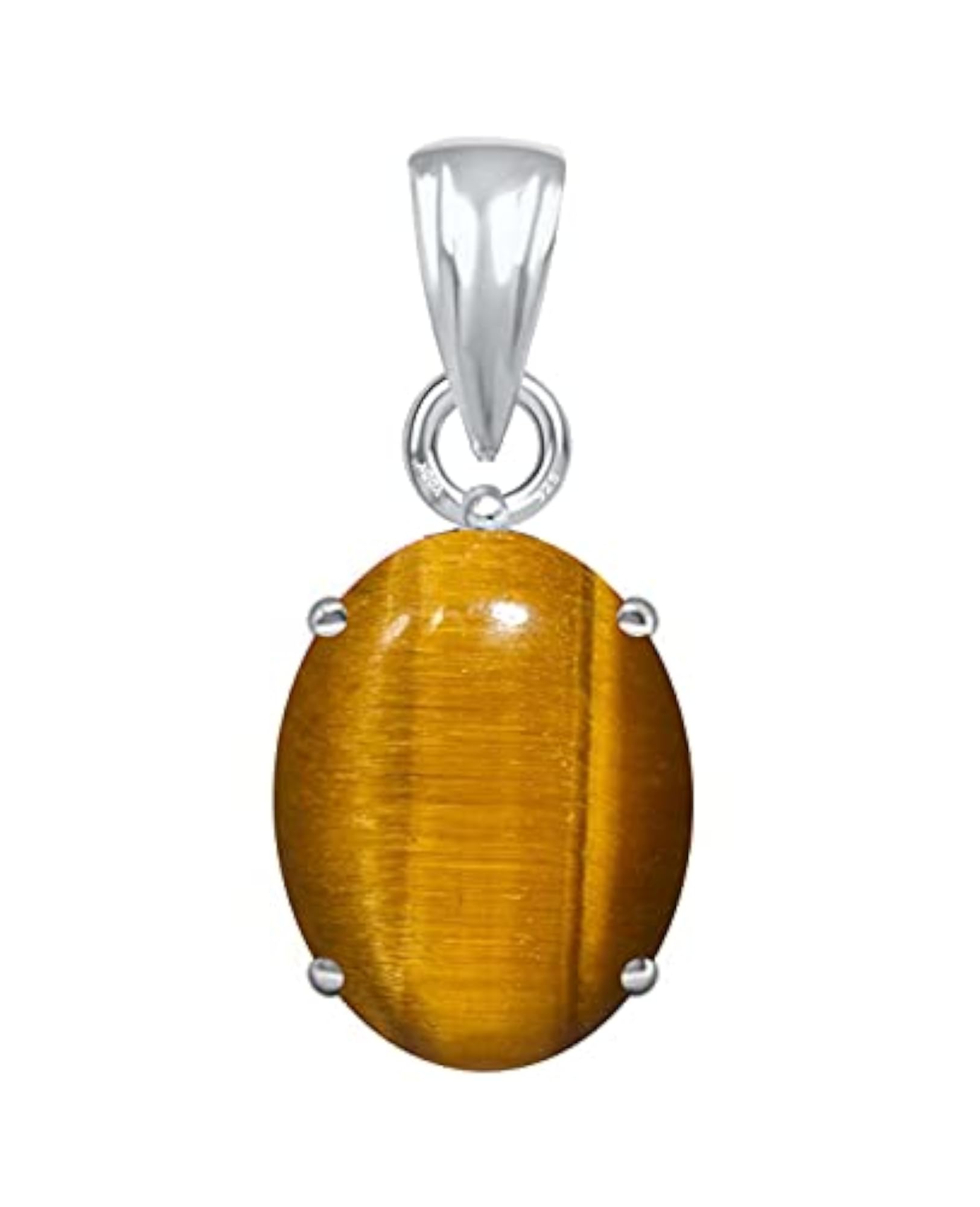 925 Silver Tiger Eye Astrological Birthstone Pendant